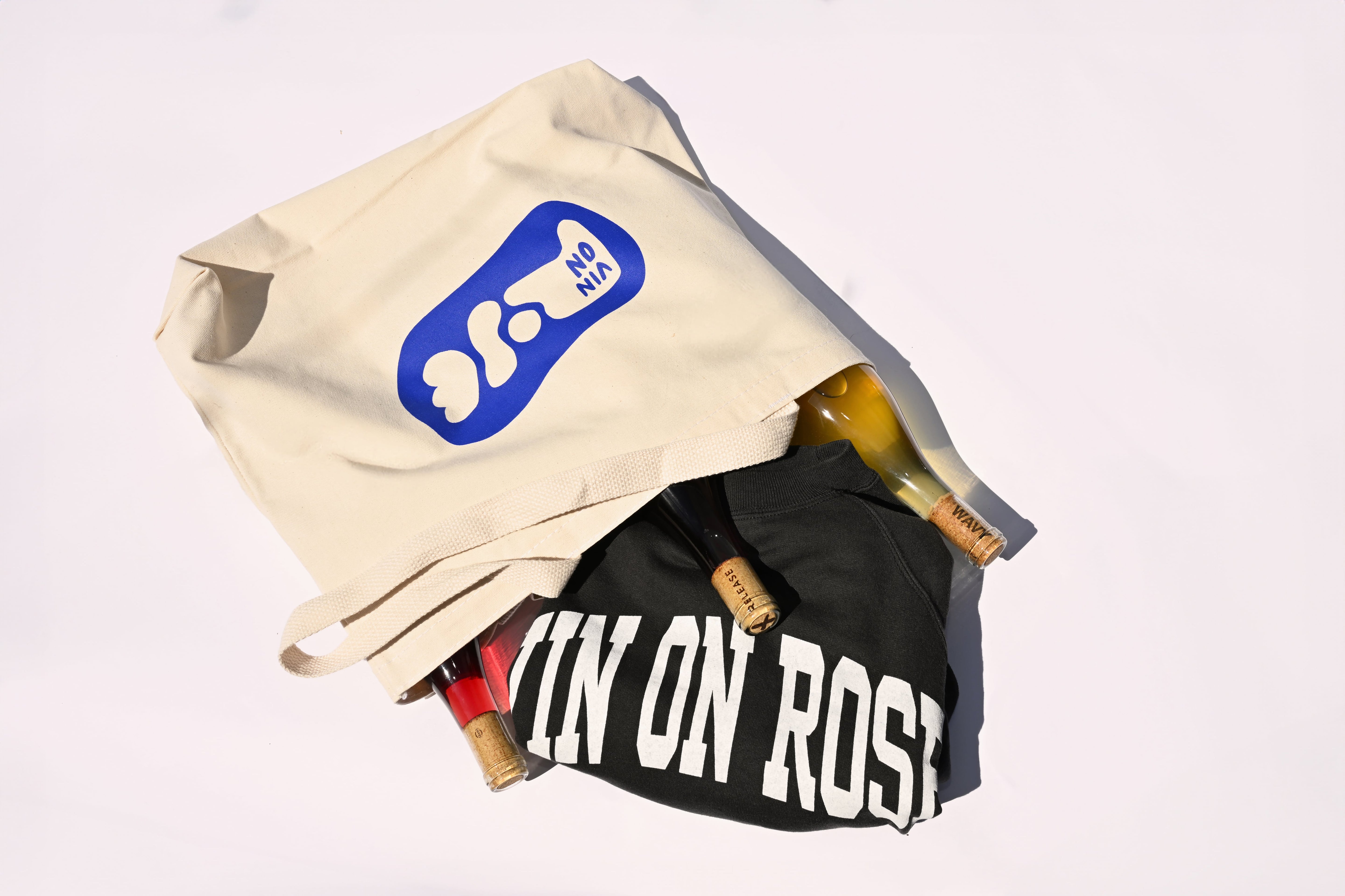 Vin on Rose Canvas Tote